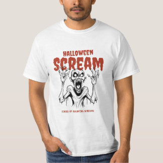 T-shirt Cri d'Halloween blanc