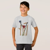 T-shirt Cricket Ball Stumets Bats Design, (Devant entier)