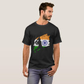 T-shirt Cricket Inde Drapeau Jersey Vintage cadeau (Devant entier)