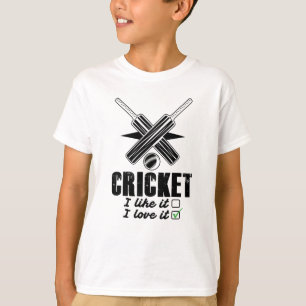 T-shirt Cricket, je ne l'aime pas, je l'aime