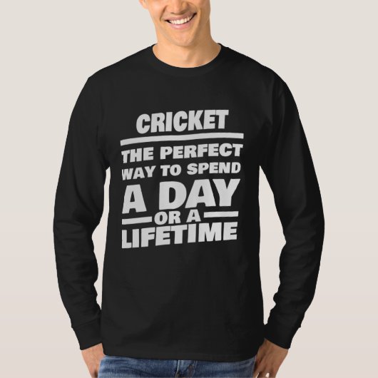 T-shirt Cricket Lifetime Saying Cricket Player (Devant)