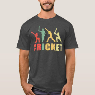 T-shirt Cricket Retro Vintage Colours Cricket Players