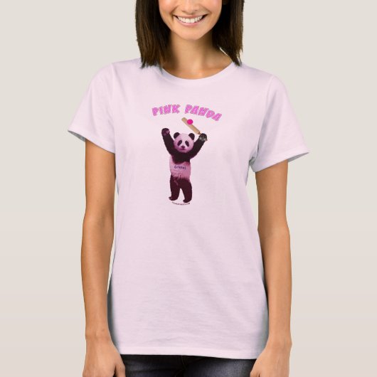 T-shirt Cricket rose de panda (Devant)