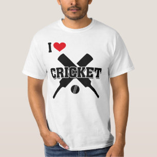 T-shirt Cricketer's I Love Cricket, Crossed Bats et balle