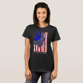 T-shirt Crime Victims Rights Awareness American Flag Blue  (Devant entier)