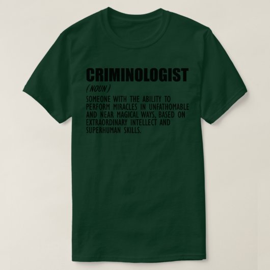 T-shirt Criminologue Définition 1 (Design devant)