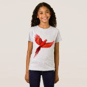 T-Shirt Crimson Macaw / Perroquet rouge en vol Tee Kid's T (Devant entier)