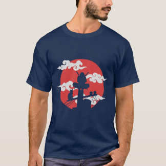T-shirt Crimson Moon Warrior - Japonais Silhouette Art