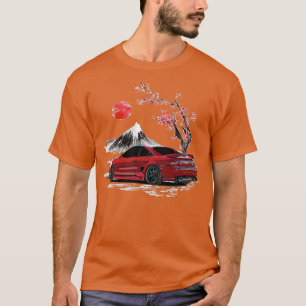 T-shirt Crimson Red 1999 MR2 Avec Arbre De Fleur De Cerisi