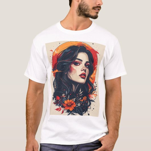 T-shirt Crimson Sunset Muse (Devant)