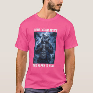 T-shirt Cringe Alpha Wolf Masquer Votre Femme Mème Drôle A