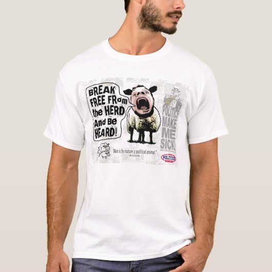 T-shirt Cris perçants politiques de Sheople Sheeple de (Devant)