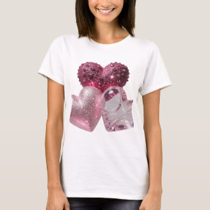T-shirt Crisp Silver THREE HEARTS Texte en 3D Art