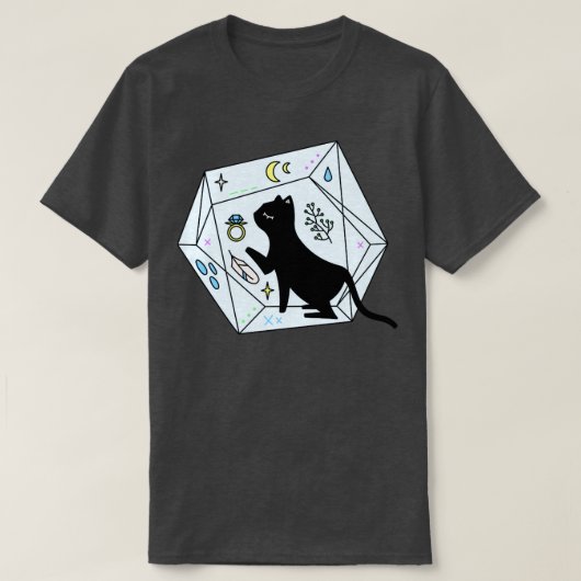 T-shirt Cristal de chat cosmique 1 (Design devant)