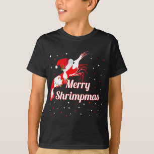 T-shirt Cristal de Noël crevettes de cerisier Santa Hat