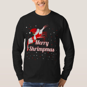 T-shirt Cristal de Noël crevettes de cerisier Santa Hat