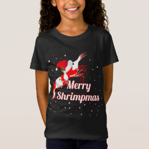 T-Shirt Cristal de Noël crevettes de cerisier Santa Hat