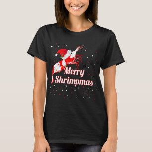T-shirt Cristal de Noël crevettes de cerisier Santa Hat