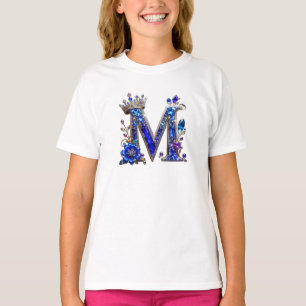 T-shirt Cristal de Saphir Royal Couronne Monogramme M