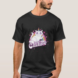 T-shirt Cristina Nom Adorable Avec Magnifique Caticorne