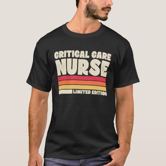 T-shirt Critical Care Nurse  Retro Vintage Style (Devant)