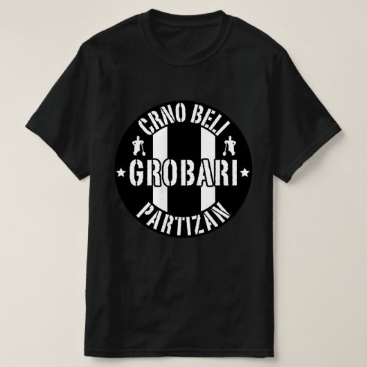 T-shirt Crno Beli Grobari Partizan (Design devant)