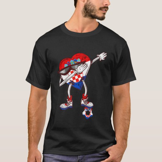 T-shirt Croatia Dabbing Heart Hrvatska Soccer Team Croatia (Devant)