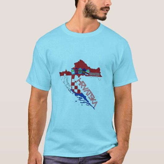 T-shirt Croatia flag & map (Devant)