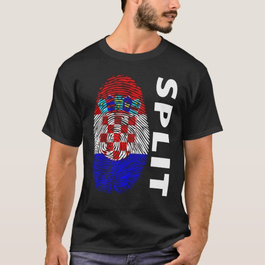 T-shirt Croatian flag fingerprint motif split (Devant)