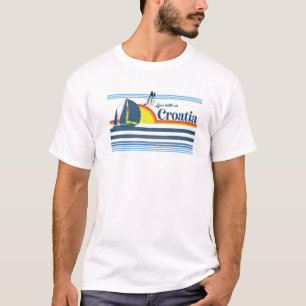 T-shirt Croatie - Beach Retro Les années 70 80S Sailing Bo