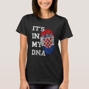 T-shirt Croatie C'est Dans Mon ADN Empreinte Digitale Hrva