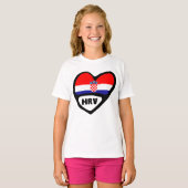 T-shirt Croatie Code Pays Drapeau Coeur Hrvatska (Devant entier)