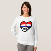 T-shirt Croatie Code Pays Drapeau Coeur Hrvatska (Devant entier)