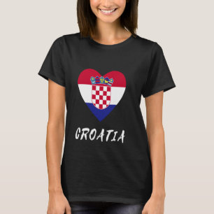 T-shirt Croatie Coeur Hrvatska Drapeau Fierté Racines Fier
