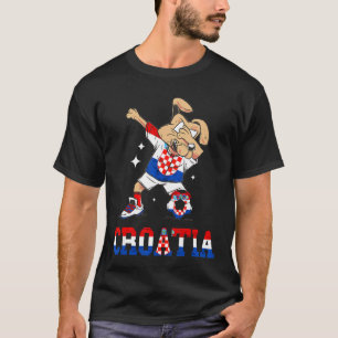 T-shirt Croatie Dabbing Chien Hrvatska Soccer Team Croatie