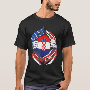 T-shirt Croatie Drapeau Américain Fier De Mon Héritag Croa