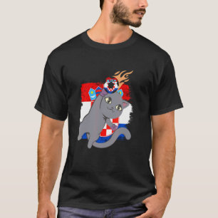 T-shirt Croatie Drapeau Croate Chat Fierté Croate Croatie
