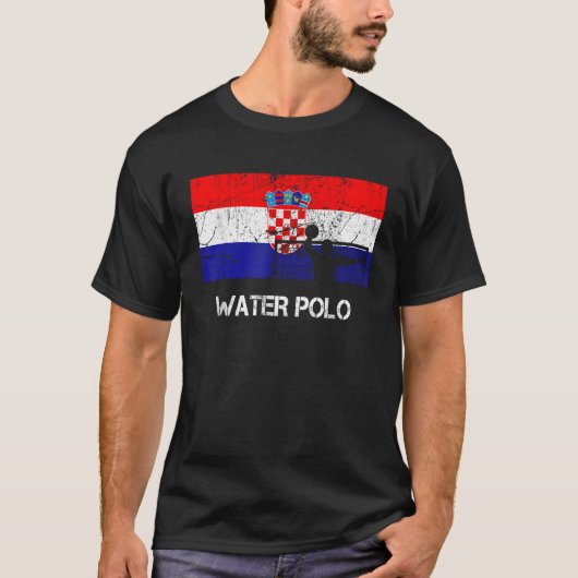 T-shirt Croatie Drapeau Polo Cadeau Pour Water Polo Player (Devant)
