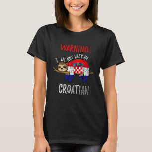 T-shirt Croatie Drapeau Sloth Im Pas Lazy Im Vintage croat