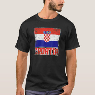 T-shirt Croatie Drapeau Vintage Pays rétro Pride croate