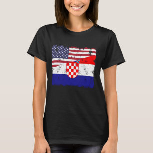 T-shirt Croatie Fierté Drapeau Croate Américain Roots Heri