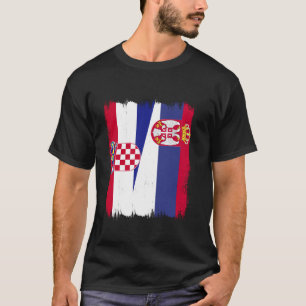 T-shirt Croatie Serbie Demi-drapeau Srbija Croate Serbe R