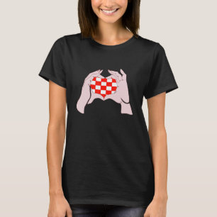 T-shirt Croatie SIGNE MAIN Aimer Coeur Fierté croate Croat