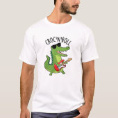 T-shirt Croc N Roll Funny Crocodile Pun (Devant)