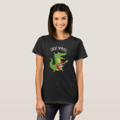 T-shirt Croc N Roll Funny Crocodile Pun Dark BG (Devant entier)