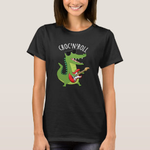 T-shirt Croc N Roll Funny Crocodile Puns Dark BG