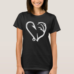 T-shirt Crochet Andouiller Cœur Amour Pêche Chasse Poisson