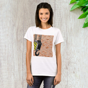T-shirt Crochet de grue industrielle avec mur de briques
