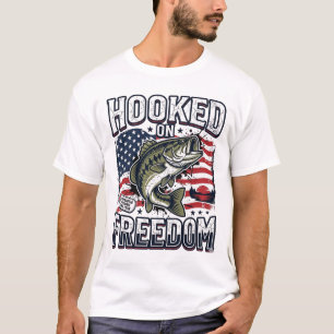 T-shirt Crochet de pêche patriotique accroché à la liberté