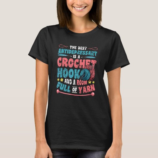 T-shirt Crochet Hook Et Chambre Plein De Fer Crochet (Devant)